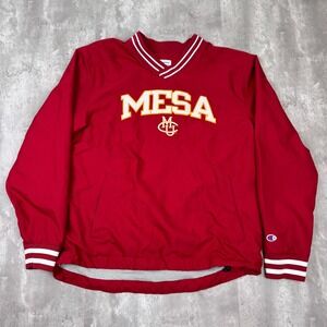 Champion Colorado Mesa University Pullover Mens M Red Varsity Windbreaker Jacket
